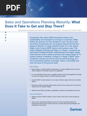 Gartner S Op Maturity Pdf Inventory Supply Chain