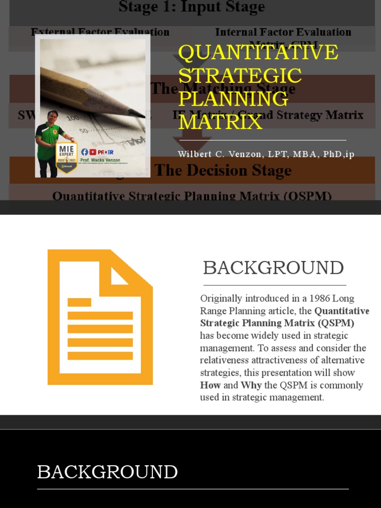 QSPM: A Strategic Management Tool | PDF | Business | Finance & Money ...
