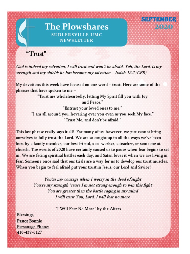 Plowshares September 2020 PDF Prayer Jesus