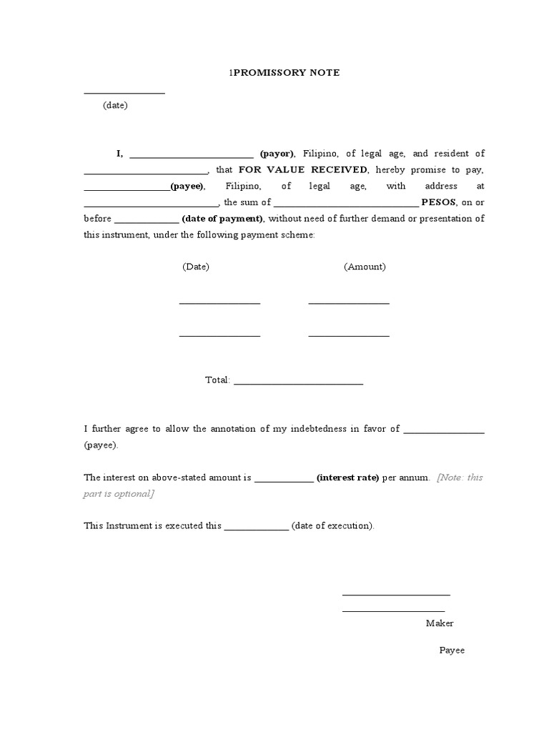 I, - (Payor), Filipino, of Legal Age, and Resident of | PDF | Finance ...