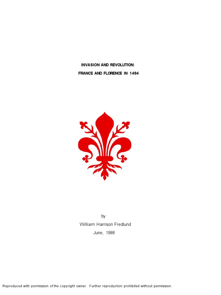 France And Florence 1494 Pdf Florence Thesis