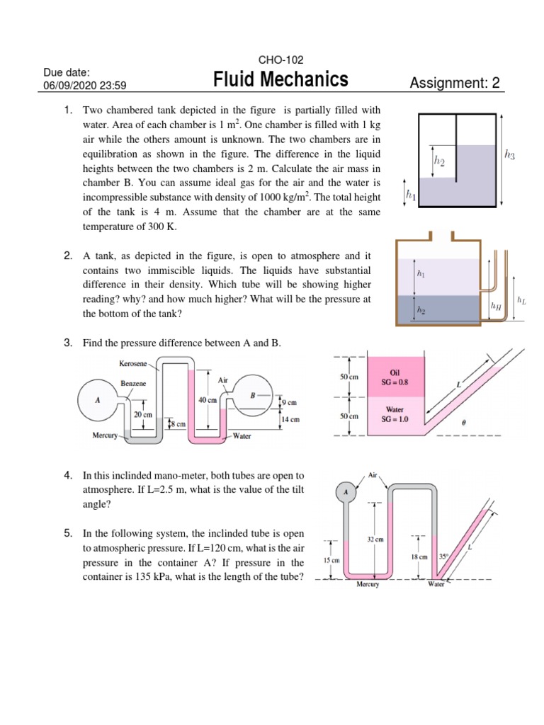Fluid Mechanics Assignment Guide | PDF | Science & Mathematics