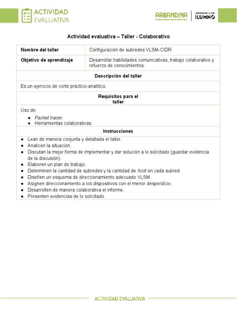 Actividad Evaluativa - Eje 2 Solución | PDF | Dirección IP | Red de ...