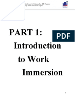 To Work Immersion: St. Jerome Integrated School of Cabuyao, Inc. DTI-Negosyo Center Cabuyao City - Work Immersion Report