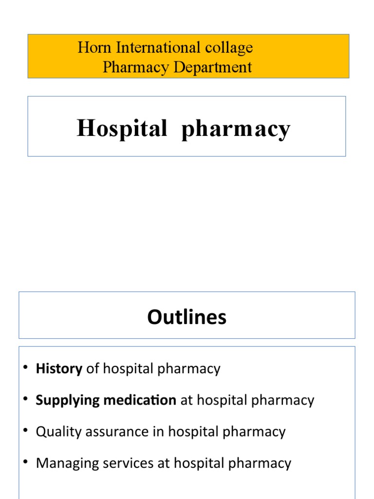 Hospital Pharmacy Services Overview | PDF | Pharmacy | Medical Prescription