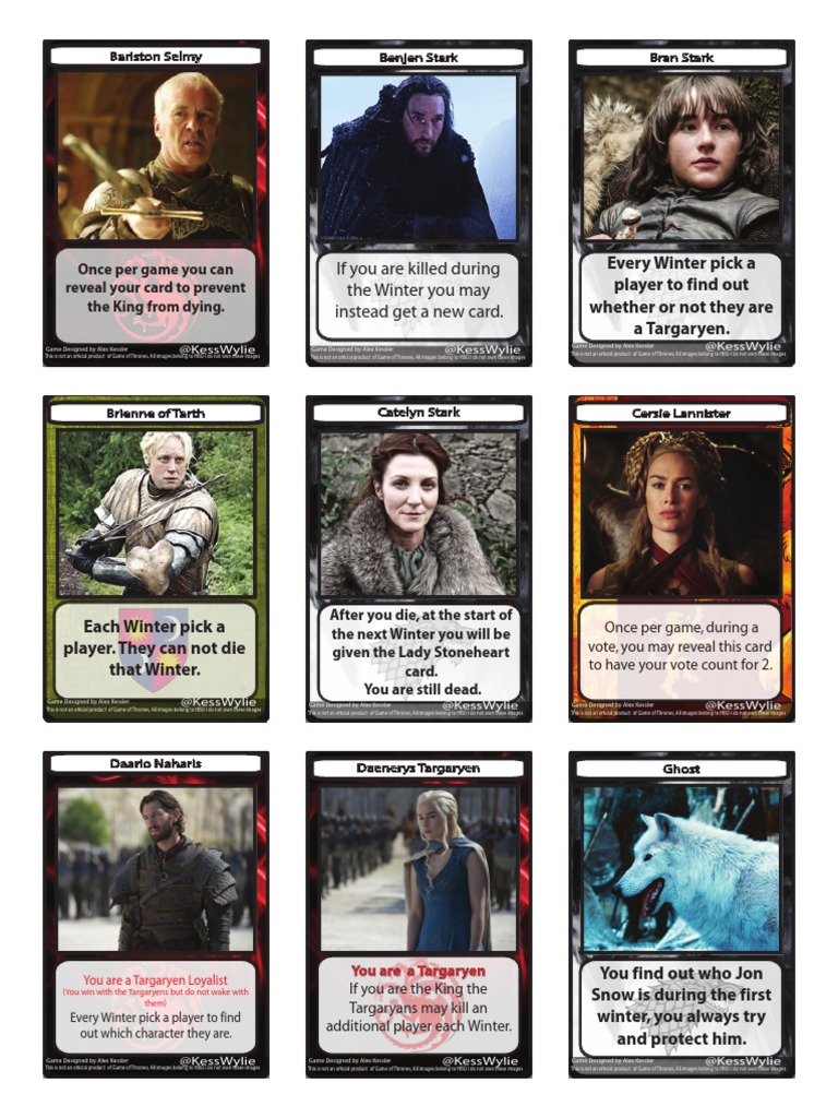 Game of Thrones Alignment Chart | PDF | A Song Of Ice And Fire | Works