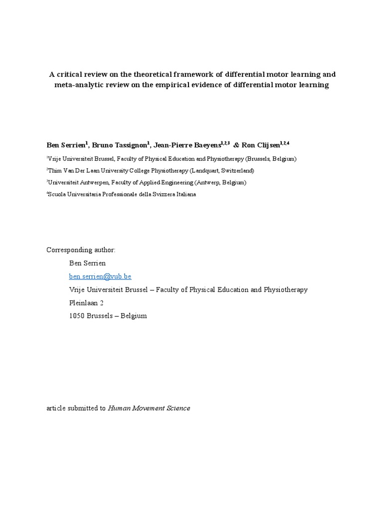 Differential Motor Learning Review | PDF | Meta Analysis | Effect Size