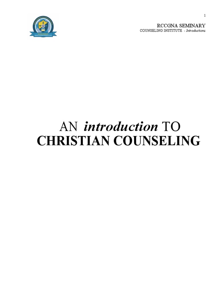 AN Introduction TO CHRISTIAN COUNSELING | PDF | Christian Counseling ...