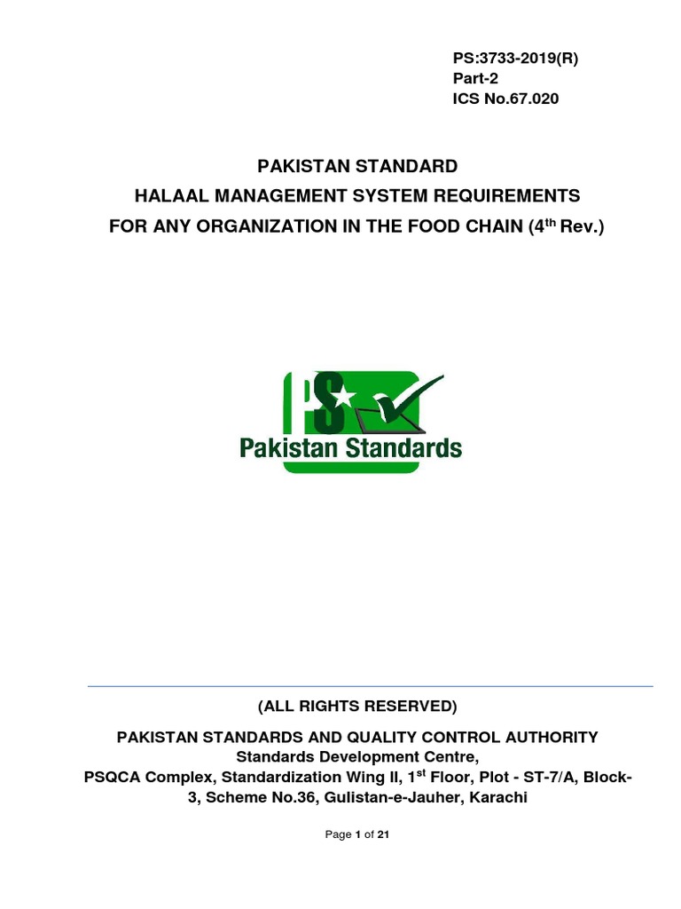 Halaal Management System Standards | PDF | Food Safety | Foods