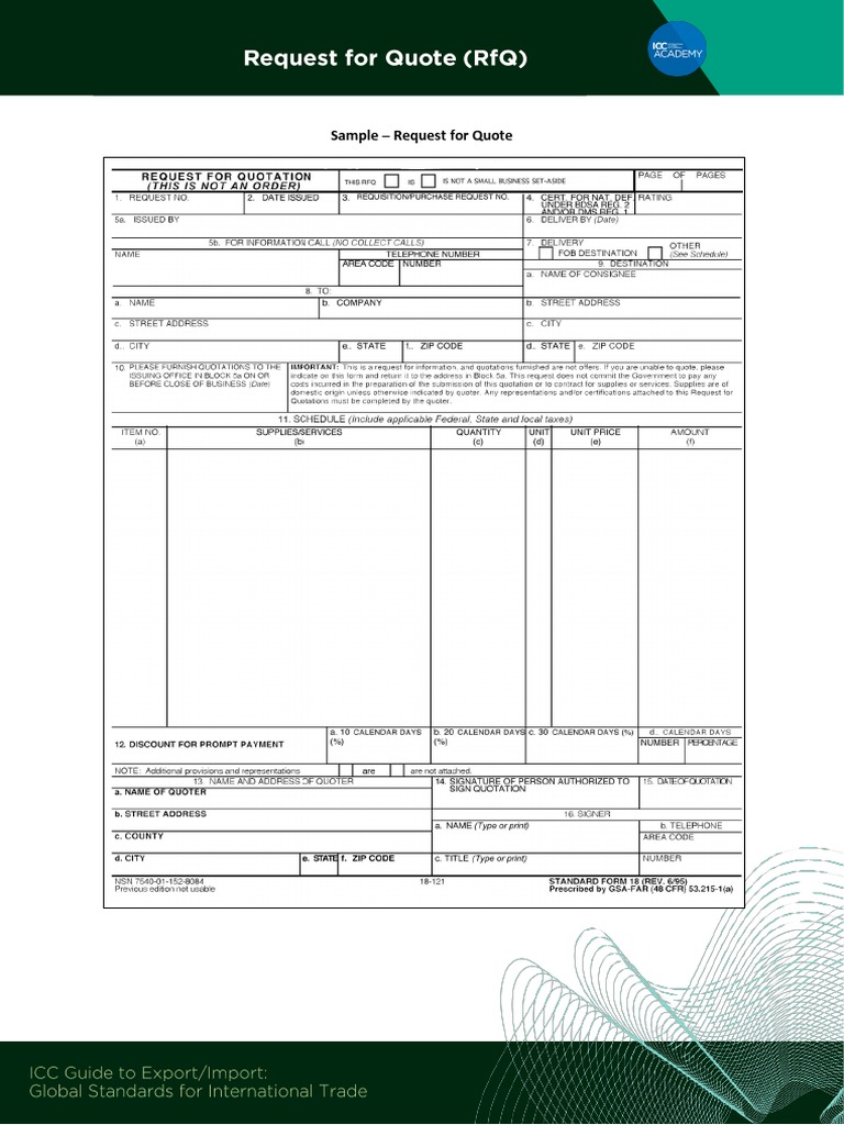 Sample - Request For Quote: (Type Here) | PDF