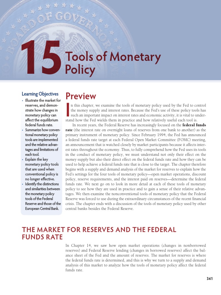 Tools of Monetary Policy Explained | PDF | Federal Reserve | Open ...