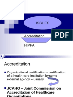 Issues: Accreditation Hippa