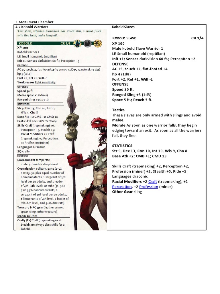 Kobold Encounter Guide | PDF