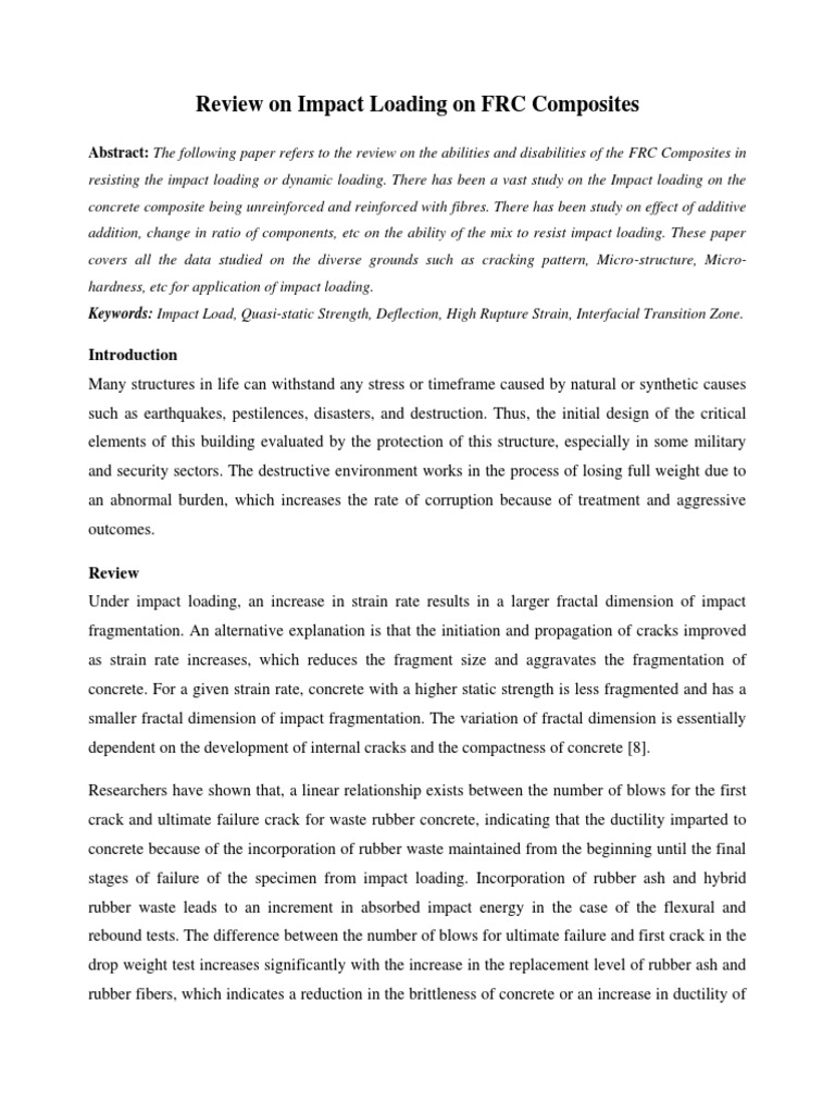 Impact Loading Effects on FRC Composites | PDF | Fibre Reinforced ...