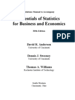 Solutions Manual for Essentials of Statistics for Business and Economics