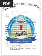 Summer Vacation Syllabus May 2019 Class 1