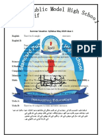 Summer Vacation Syllabus May 2019 Class 1