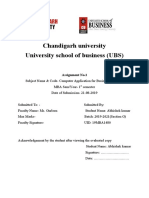 Chandigarh University University School of Business (UBS) : Assignment No.1
