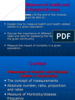 Measuring Health and Disease (Session 7 and 8) 2