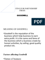 Accounting For Partnership Firms: Goodwill