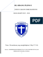 Hasil Pleno I BPC GMKI Bandung 2015-2016