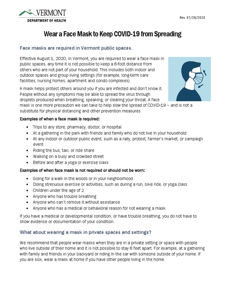 COVID 19 VDH Mask Guidance | PDF | Health Sciences | Public Health