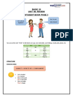 Basic 10 Unit 1B: Review Student Book Page 3: Structure