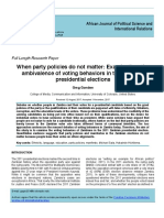 When Party Policies Do Not Matter: Examination, The Ambivalence of Voting Behaviors in The Zambian Presidential Elections