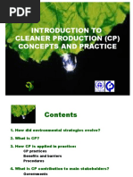 Introduction To Cleaner Production (CP) Concepts and Practice