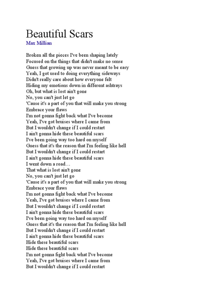 BEautiful Scars Lyrics PDF