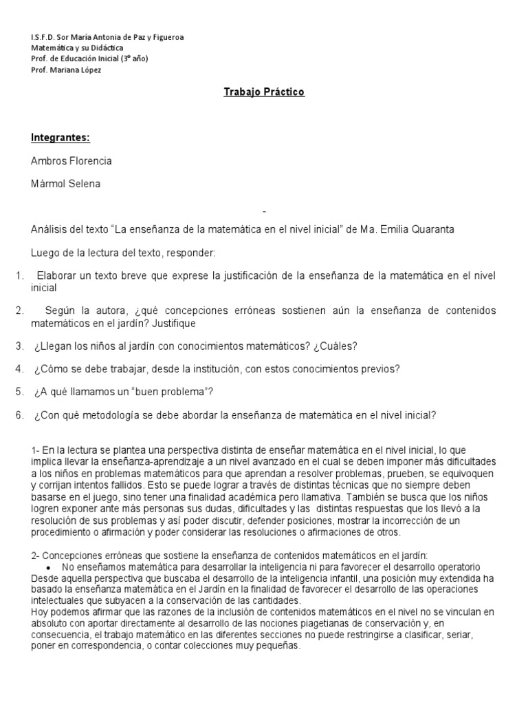 Enseñanza de Matemática en Nivel Inicial | PDF | Educación de la ...