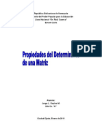 Propiedades Del Determinante de Una Matriz