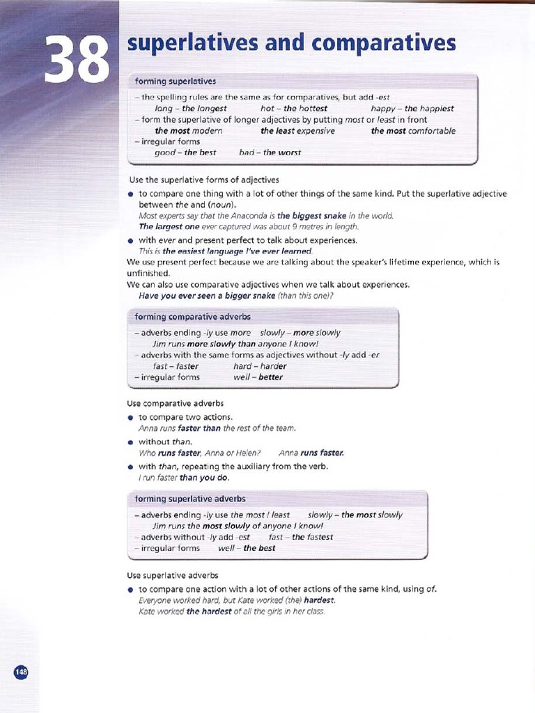 Comparative and Superlative Exercises | PDF | Adverb | Adjective