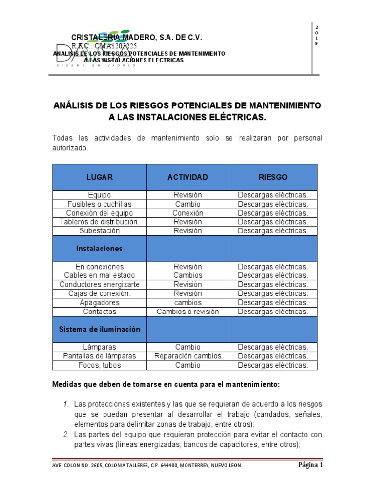 Riesgos en Mantenimiento Eléctrico 2025 | PDF | Aislador (Electricidad ...