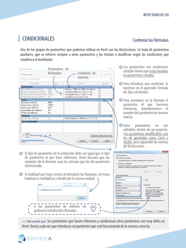 Fórmulas y Condiciones en Revit | PDF | Autodesk Revit | Informática