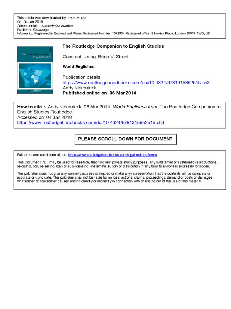 Understanding World Englishes | PDF | English Language | English As A ...