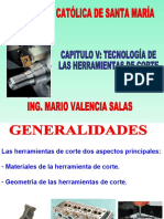 CAPITULO V TECNOLOGIA DE LAS HERRAMIENTA DE CORTE PROCESOS DE MANUFACTURA I.ppt