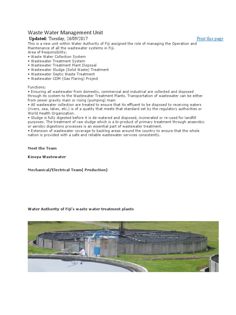 Waste Water Management Unit: Updated: Tuesday, 26/09/2017 | PDF ...