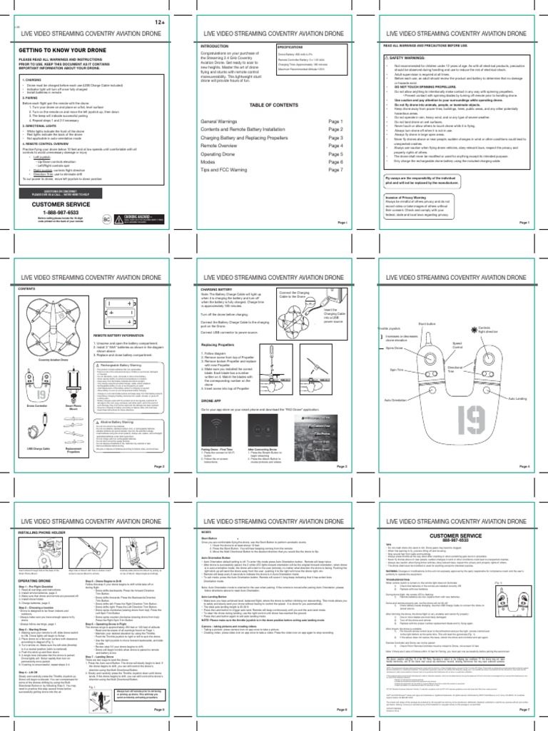 User Manual 3534582 PDF Unmanned Aerial Vehicle Battery Charger