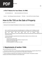 How To File TDS On The Sale of Property