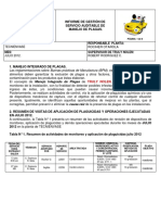 Informe de gestión de plagas en planta procesadora de alimentos