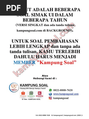 Iklan Dari Kampungsoal Com Free Soal Simak Ui Ipa Ips 2011 2020 Pdf