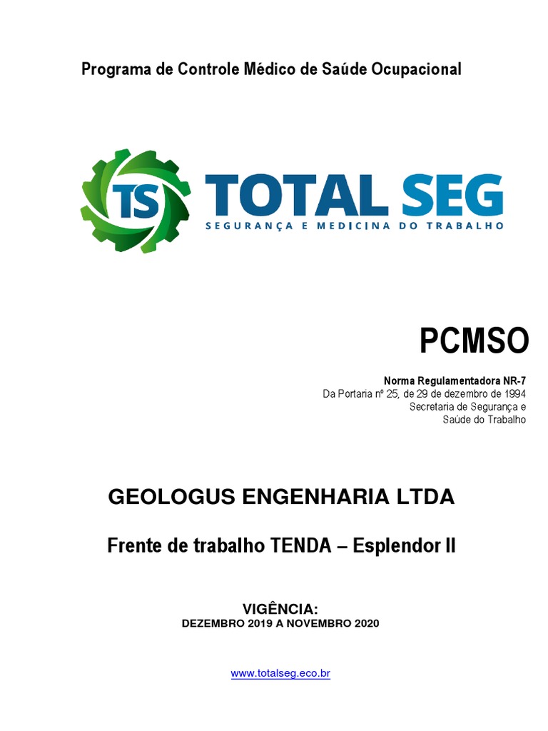 Capa de Pcmso Padrão Geologus | PDF