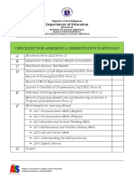 CHECKLIST FOR ASSESSING A PRESENTATION PORTFOLIO - New