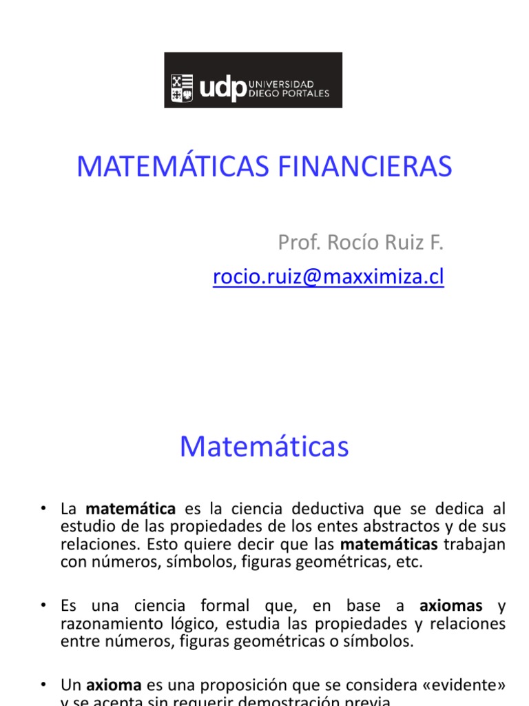 Matematicas Financieras Clase 1 PDF | PDF | Interés | Dinero
