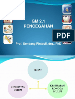 GM 2.1 Pencegahan: Prof. Sondang Pintauli, DRG., PHD