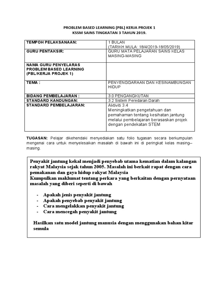 Kerja Projek 1 Sains T3 2019 Pdf