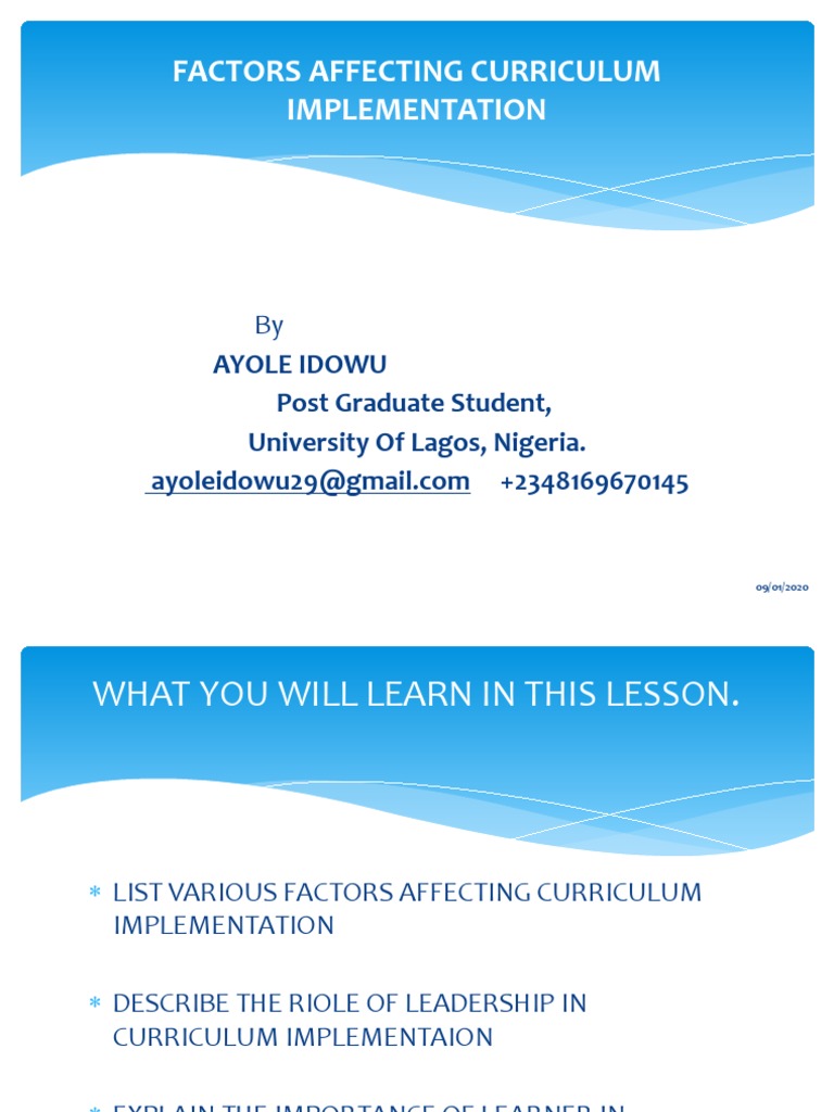 Factors Affecting Curriculum Implementation PDF Curriculum