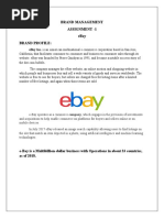 Brand Management Assignment - 1 Ebay Brand Profile