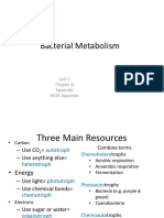 Bacterial Metabolism: Unit 7 Appendix MLTA Appendix